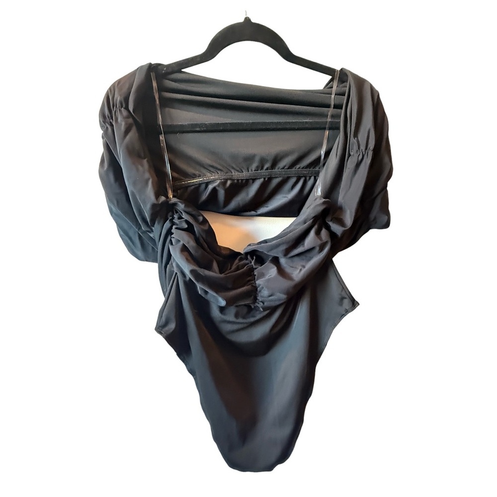 True Rival Ruched Off Shoulder Bodysuit - Black - Picture 4 of 6